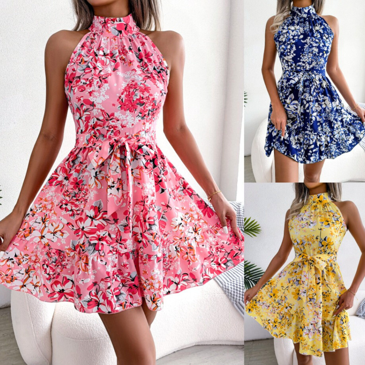FloraSwing Halter Dress