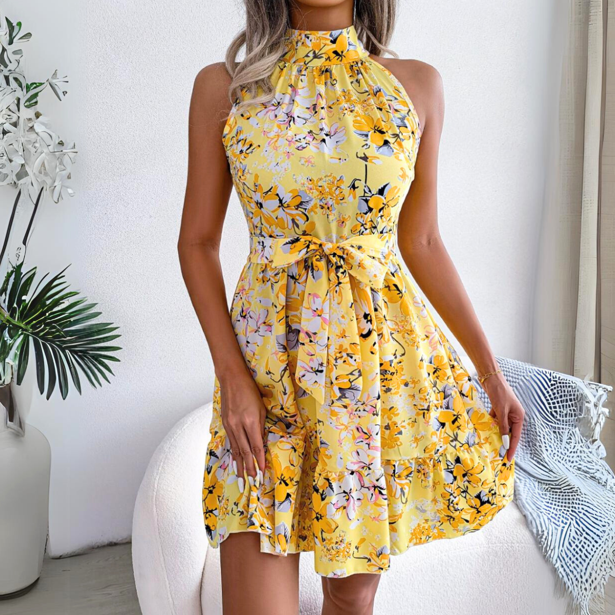 FloraSwing Halter Dress