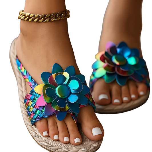 Braided Flora Beach Flip Flops