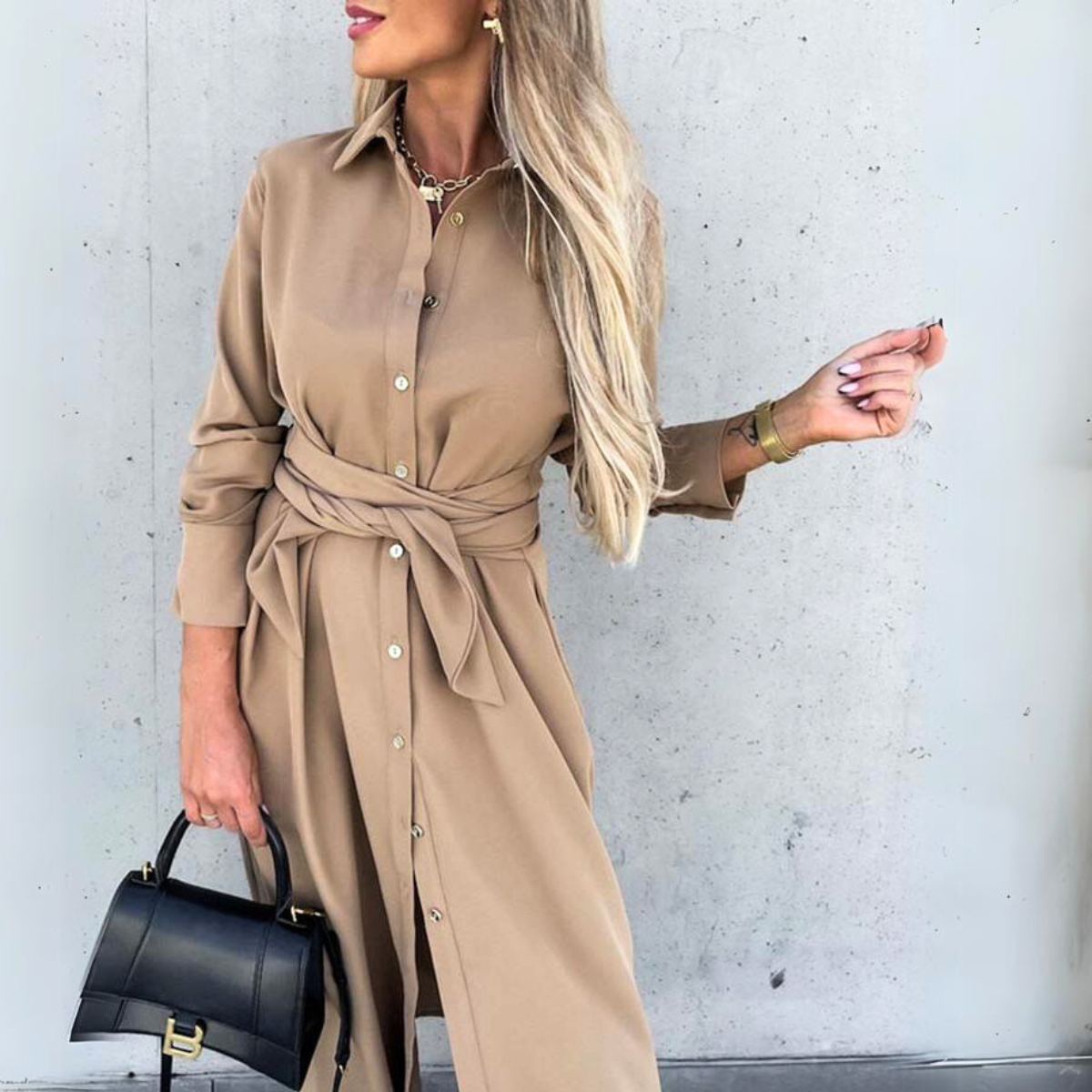 ModernMuse Lace-Up Maxi