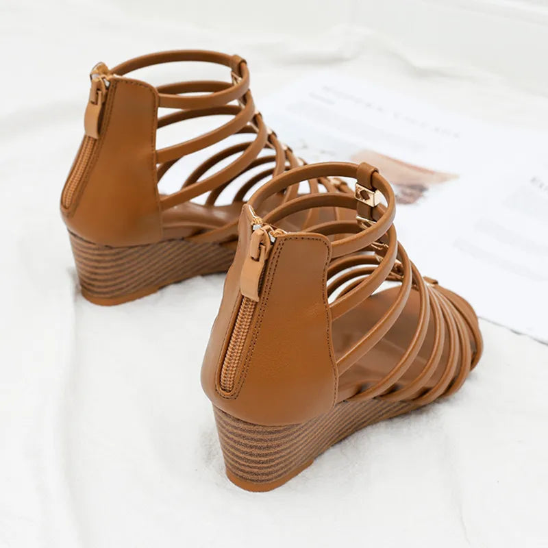 Sorrento Strappy Gladiator Wedge Sandals