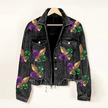 Fleur Sequin Corduroy Coat