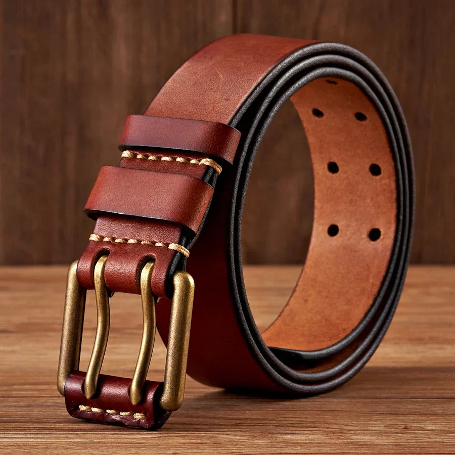 Cowhide Ranchman Belt