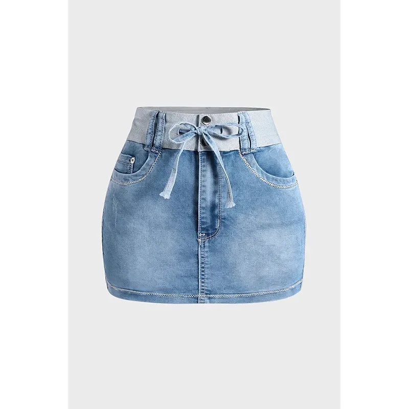 Uptown High-Rise Denim Skirt