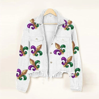 Fleur Sequin Corduroy Coat