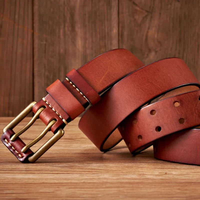 Cowhide Ranchman Belt