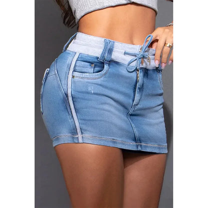 Uptown High-Rise Denim Skirt