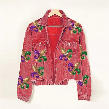 Fleur Sequin Corduroy Coat