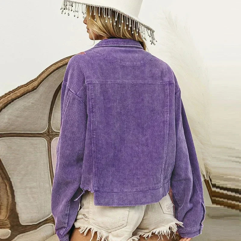 Fleur Sequin Corduroy Coat