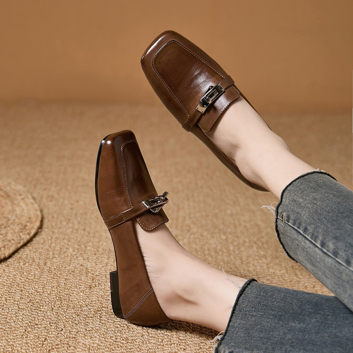 Bellagio Leather Square Pumps