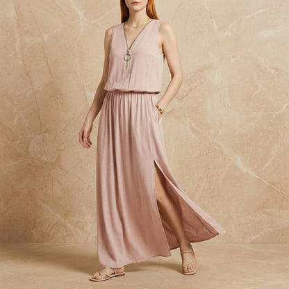 Lecce Zip Neck Maxi Dress