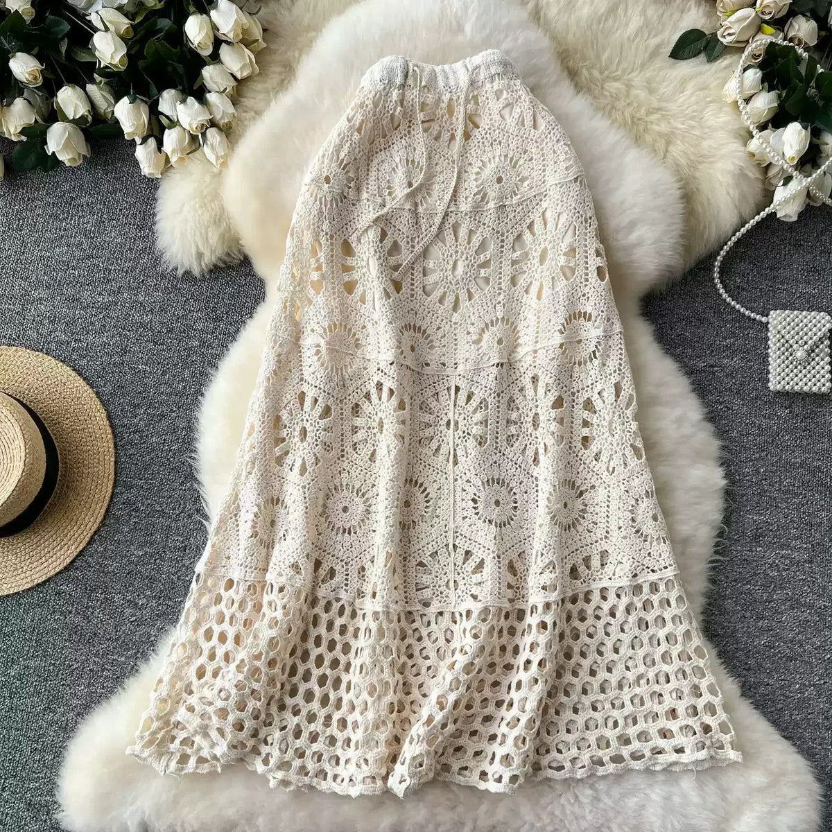 Solana Cotton Crochet Skirt